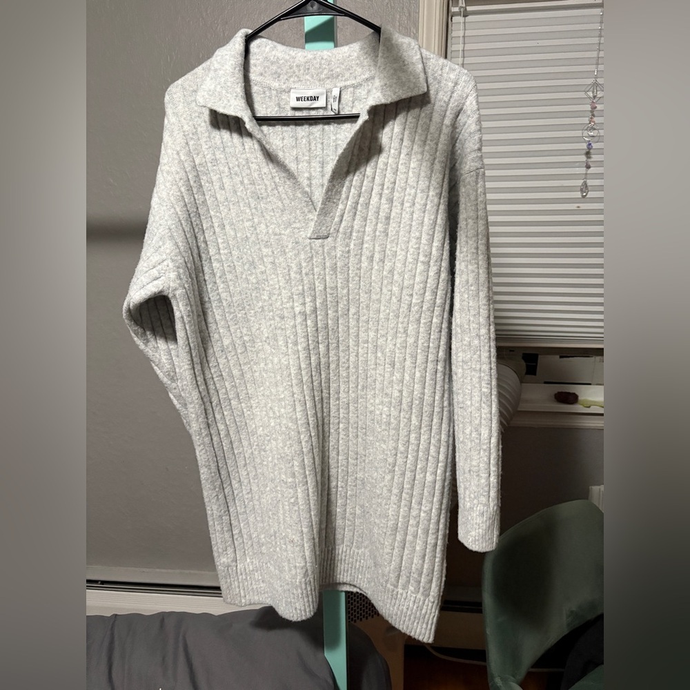 Weekday Husky polyamide knitted mini dress